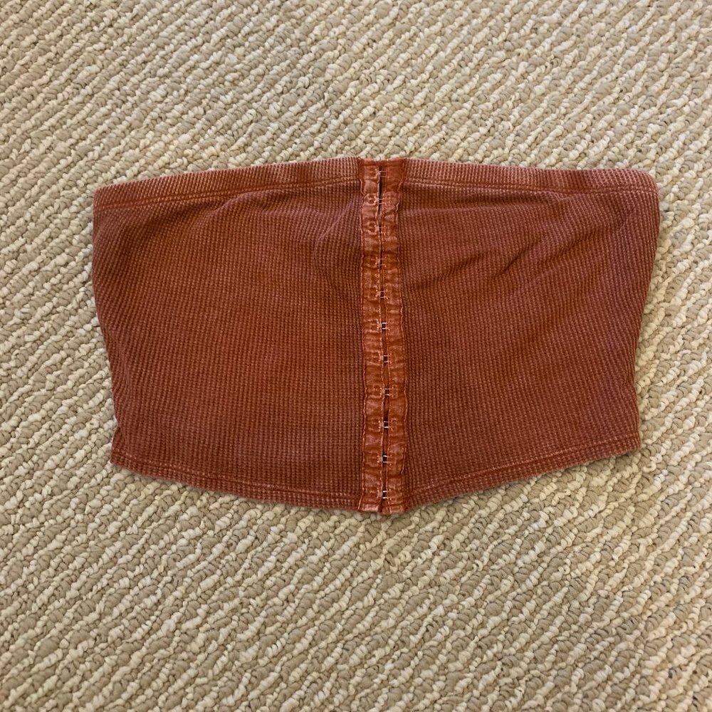 Rusty Red Tube Top with Latch Hooks